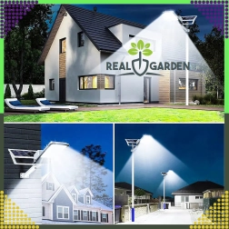 Ogrodowa solarna lampa słupowa 200 W, panel uliczny, 247 LED