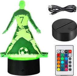 Lampka nocna LED z piłkarzem i efektem 3D