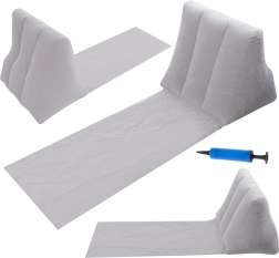 Nadmuchiwana plażowa mata z oparciem i poduszką – Szary