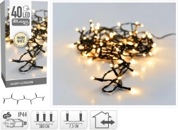 Świąteczne oświetlenie LED 3 m, 40 diod LED, ciepła biel, IP44