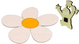 Drewniany dekoracyjny magnes Rumianka