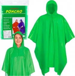 Zielony, wodoodporny płaszcz przeciwdeszczowy z kapturem, wielokrotnego użytku 132 × 203 cm