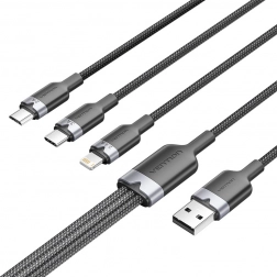 Kabel USB 2.0 3 w 1 Vention – USB‑C, Lightning i Micro‑B