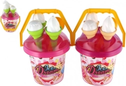 Zestaw do piasku lody – różowe wiaderko