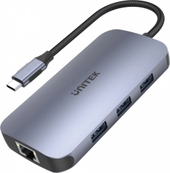 Hub USB-C 9w1 z HDMI 2.0, RJ45, czytnikiem SD i PD 100W