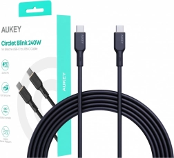 Silikonowy kabel USB-C – USB-C 1 m 240 W PD od AUKEY