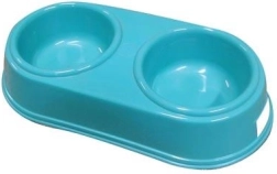 Podwójna miska dla psa 26,5 × 12,5 cm, plastik, mix kolorów