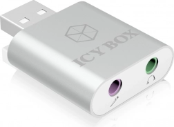 Adapter audio USB ICY BOX z wyjściem słuchawkowym i wejściem mikrofonowym