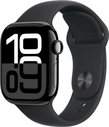 Apple Watch Series 10 GPS + Cellular 42 mm aluminium onyks z czarnym paskiem sportowym M/L