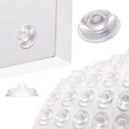 Samoprzylepne silikonowe odbojniki 13 mm – przezroczyste, 50 szt.