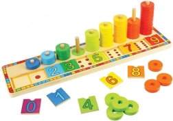 Drewniana edukacyjna tablica do liczenia z krążkami BIGJIGS