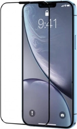 Szkło hartowane z czarną ramką i filtrem przeciwkurzowym dla iPhone 15 Pro Max