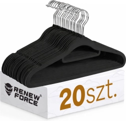 Antypoślizgowe wieszaki na ubrania czarne – zestaw 20 sztuk