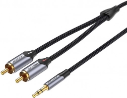 Kabel audio 2xRCA na 3,5 mm Vention BCNBG 1,5 m (szary)