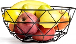 Metalowa geometryczna misa na owoce czarna 28 cm Vilde