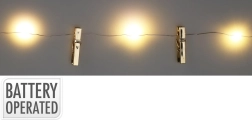 Świąteczne oświetlenie LED z klipsami 0,9 m, ciepła biel (zestaw 10)