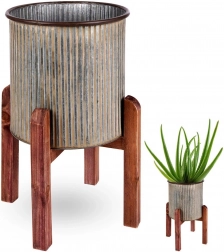 Metalowa osłonka na doniczkę ze stojakiem 27 × 39 cm