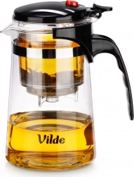 Szklany dzbanek z dozownikiem i zaparzaczem typu french press 680 ml Vilde