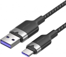Kabel USB A do USB‑C 100 W 1 m czarny Vention