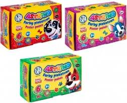 Szkolne farby plakatowe 6 kolorów 20 ml ASTRINO ASTRA