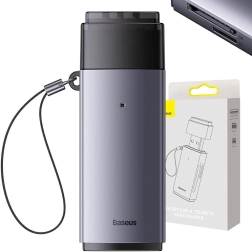Czytnik kart pamięci USB do SD i TF – Baseus Lite, szary