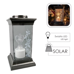 Solarny lampion LED z aniołem 28 cm