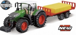 Bburago 10 cm traktor rolniczy Fendt 1050 z przyczepą do bel