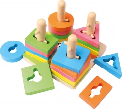 Drewniana nawlekanka z kształtami 15 cm