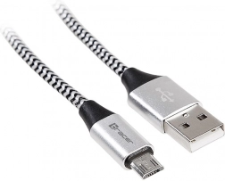 Kabel USB 2.0 AM-micro 1 m czarno-srebrny