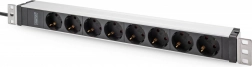 Listwa PDU do szafy 19" z 8 gniazdami Schuko, wejście IEC C20, 16 A, 230 V, kabel 2 m, aluminiowa obudowa
