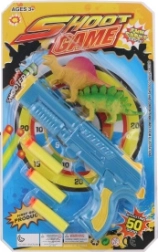 Pistolet z piankowymi nabojami i dinozaurami