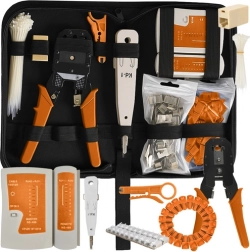 Tester kabli RJ45 RJ11, zestaw sieciowy z narzędziami, stripper i zaciskarka, 145 sztuk BIGSTREN