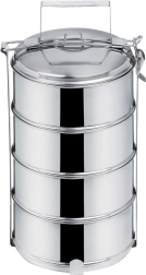 Stalowy pojemnik obiadowy 4x1 l, czteropiętrowy