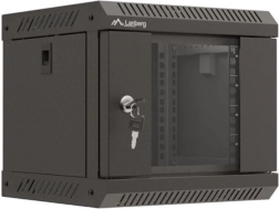 Wisząca szafa instalacyjna Lanberg Rack WF11 10" 4U 300x300 czarna