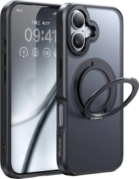 McDodo MagSafe etui ze stojakiem do iPhone 16 Plus czarne