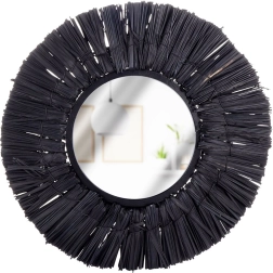 Czarne okrągłe lustro ścienne Home Styling Collection 32 cm