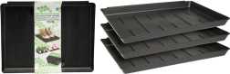 Wielofunkcyjna plastikowa taca 35 × 27 × 3 cm, czarna (zestaw 3 szt.)