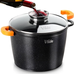 Granitowy garnek ze szklaną pokrywką TERRUNA AROMA 24 cm, 6,7 l