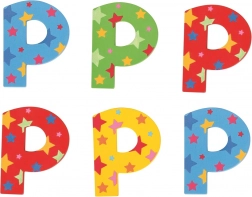 Drewniana literka w gwiazdki