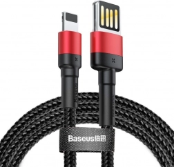 BASEUS Cafule wytrzymały kabel USB‑Lightning 1 m, 2,4 A (czarno‑czerwony)