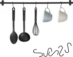 Czarny metalowy reling kuchenny RADKA 78,5 cm