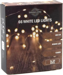 Łańcuch świetlny z timerem, 66 LED, 100 cm