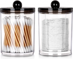 Zestaw pojemników na patyczki kosmetyczne i płatki do demakijażu, 2 szt.