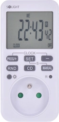 Solight cyfrowy tygodniowy wyłącznik czasowy z podświetlanym dużym LCD