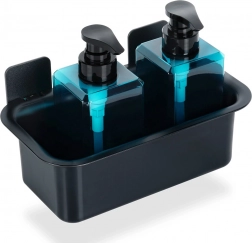 czarna samoprzylepna półka prysznicowa 23,5 × 13,5 × 11,5 cm