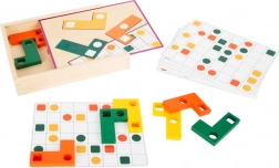 Drewniana gra logiczna Small Foot – kolorowe puzzle z kartami