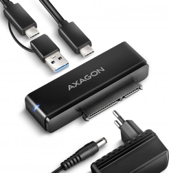 Adapter USB‑C 10Gbps na SATA dla 2.5"/3.5" SSD/HDD FASTPORT X z zasilaczem i kablem 60 cm