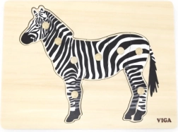Drewniana układanka montessori VIGA zebra