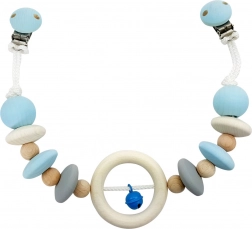 Hess zawieszka do wózka z naturalnego drewna z niebieskim dzwoneczkiem