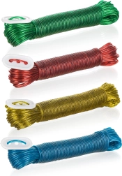 Linka do prania PVC 20 m ze stalową linką – mix kolorów